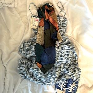 XS H&M Linen Blend Midi Dress